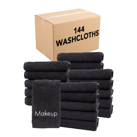 Monarch Cotton Makeup Fingertip Towel 11x17 Black - Case of 144 MAKEUP-11X17